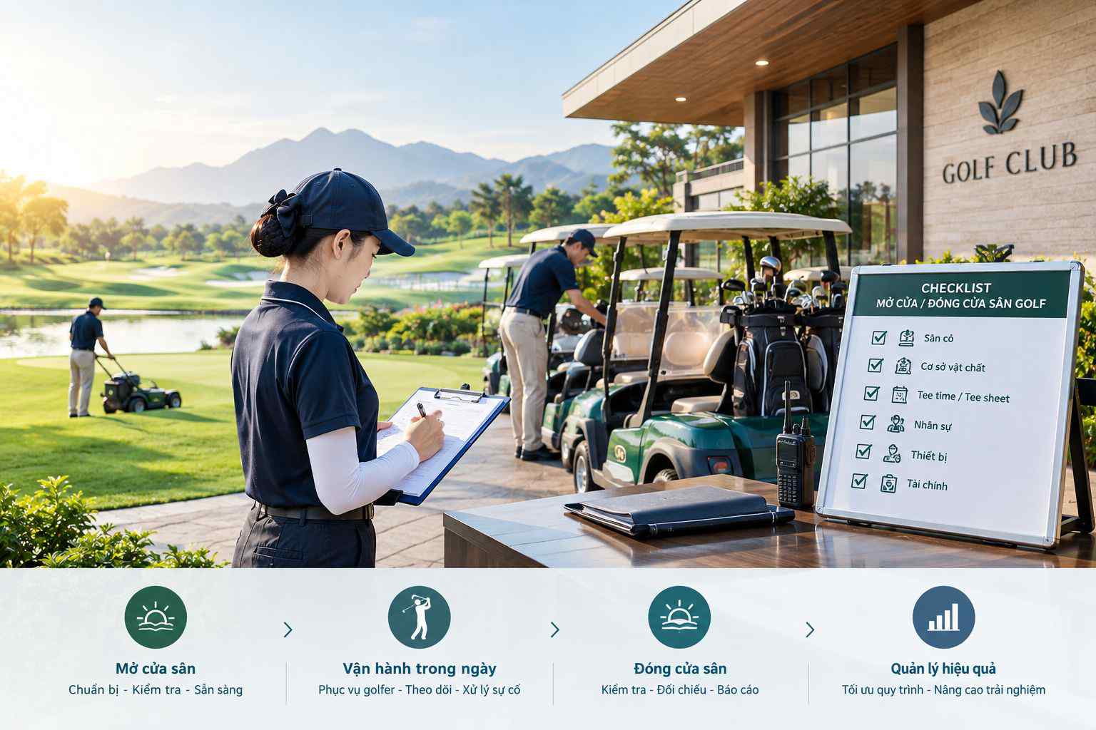 Quy trình mở cửa và đóng cửa sân golf là gì?
